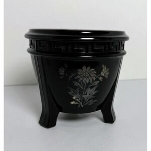 Vintage LE Smith Black Amethyst 3 Footed Bowl Depression Glass Candy/nut dish
